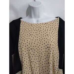NWT Sweet Mommy Size Large Maternity Nursing Dress Long Sleeve Tan And Black